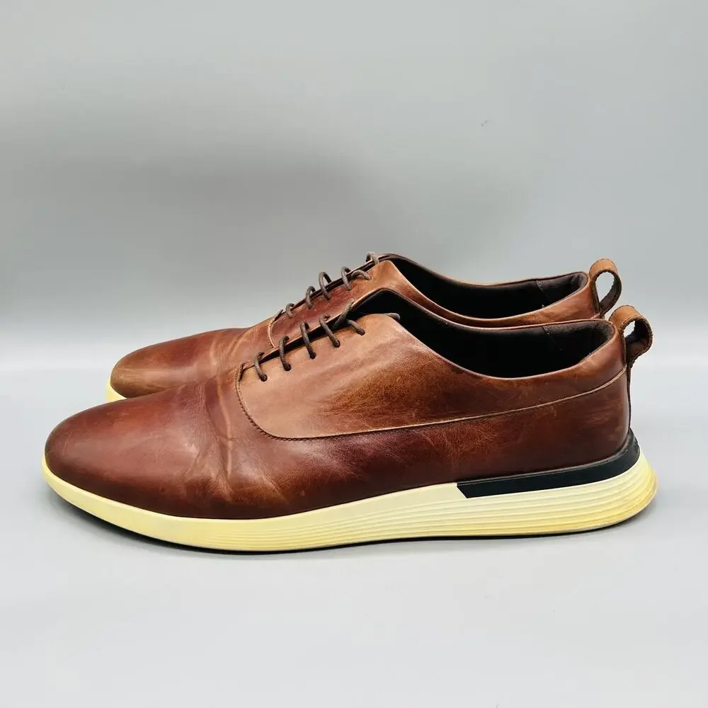 Wolf & Shepherd Shoes Mens 13 Brown Leather Crossover Low Top Casual Sneakers